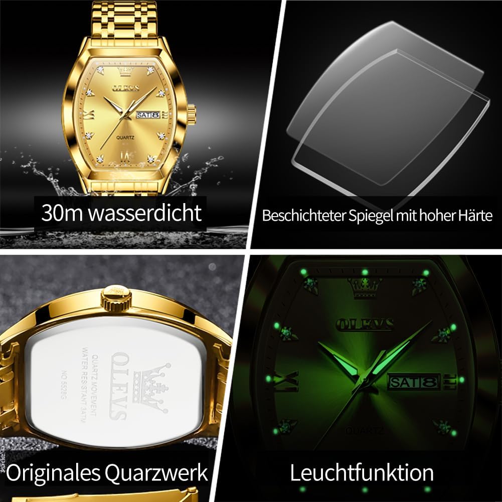 Thumbnail 3 de OLEVS Herrenuhr Business Luxus Diamond Moon Phase Chronograph Mode (Quarz) – wasserdicht bis 30 m