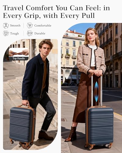 Thumbnail 8 de COOLIFE 55×35×20 Cabin Suitcase + 40x25x20cm Ryanair Cabin Bag – UK-Standard Set