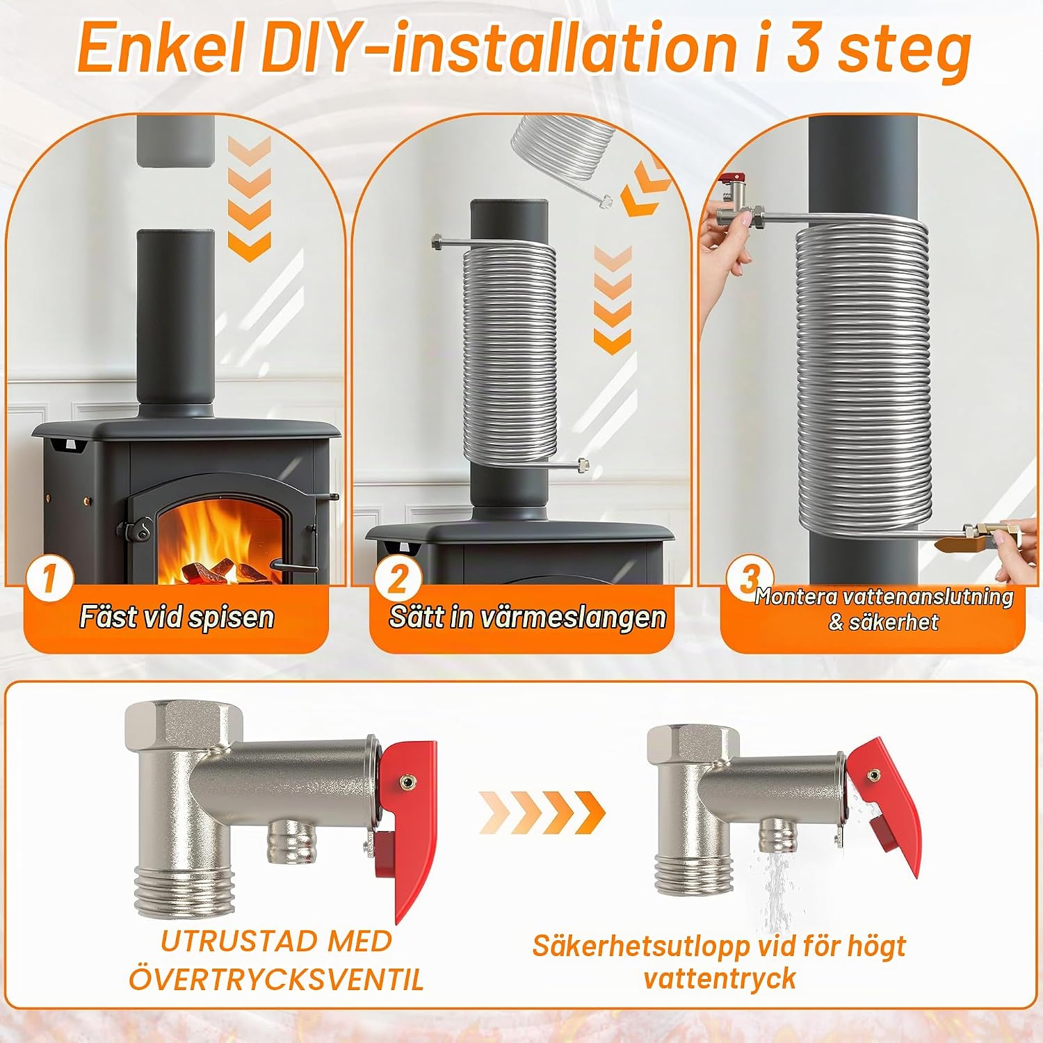 Thumbnail 6 de LZQ rökrörsvärmeväxlare i rostfritt stål med 15,5 cm innermått