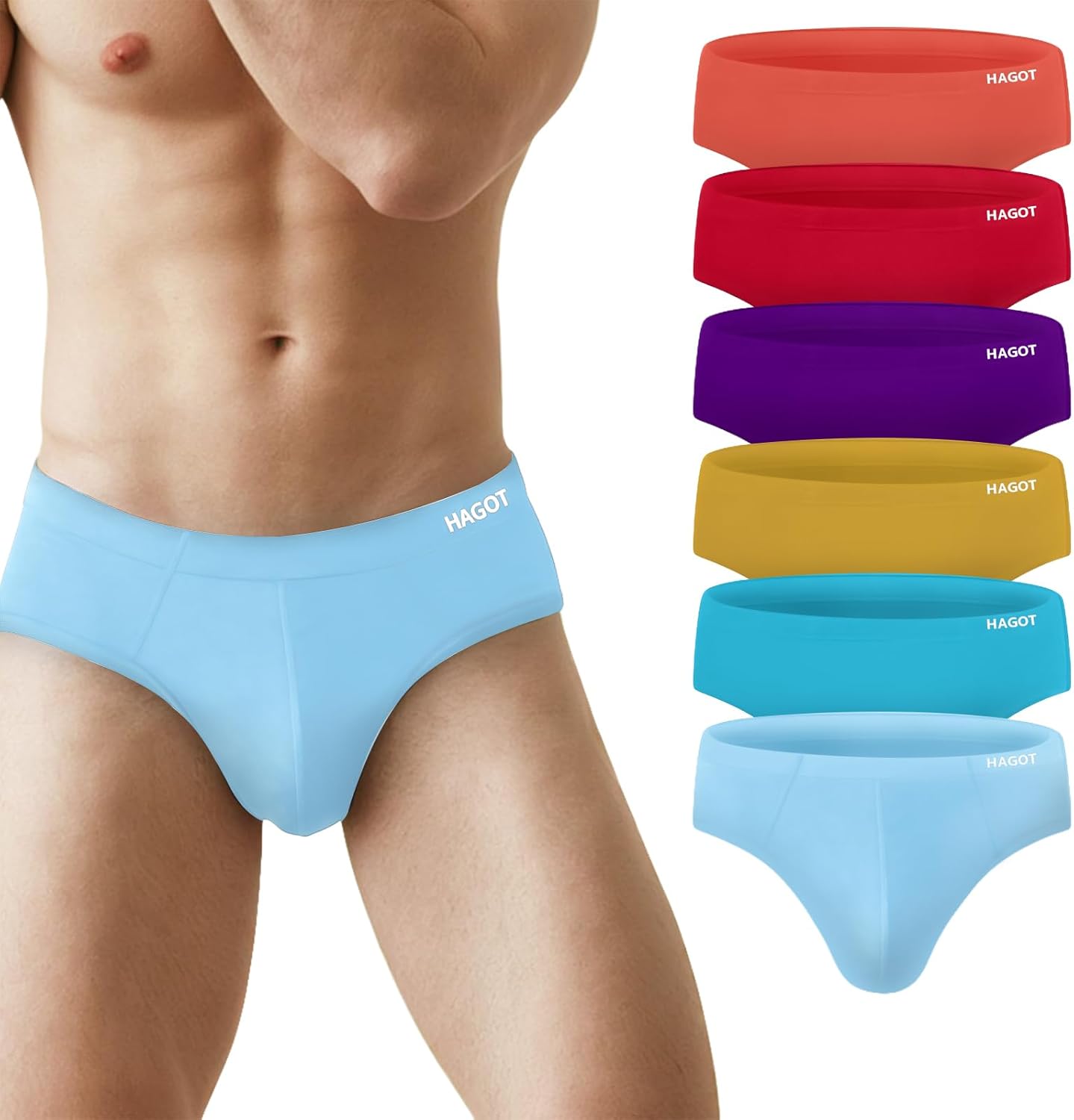 Thumbnail 6 de HAGOT 6 paia di slip da uomo in modal elasticizzato, nero