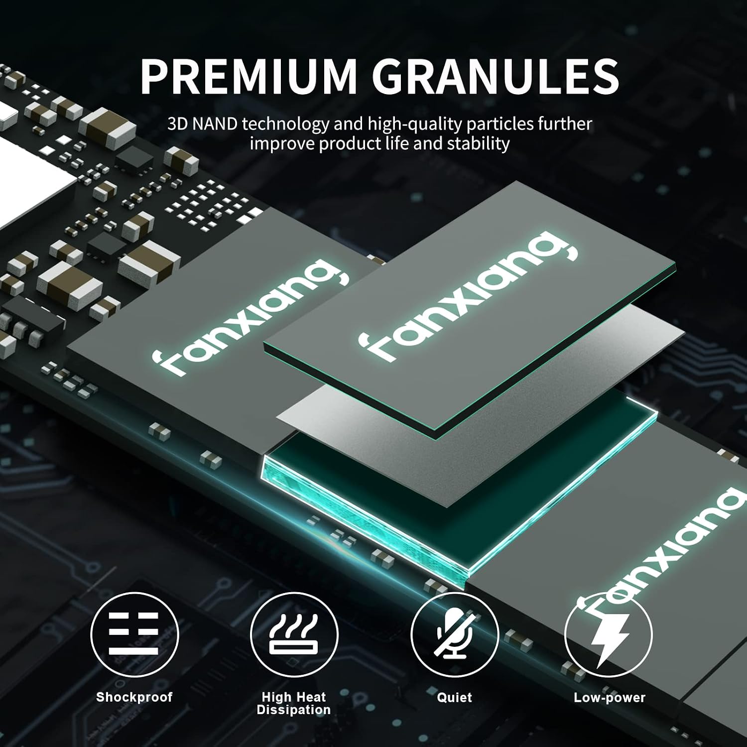 Detalle de Fanxiang S500 Pro 256GB NVMe M.2 SSD – PCIe 3.0 (Gen 3x4) Storage
