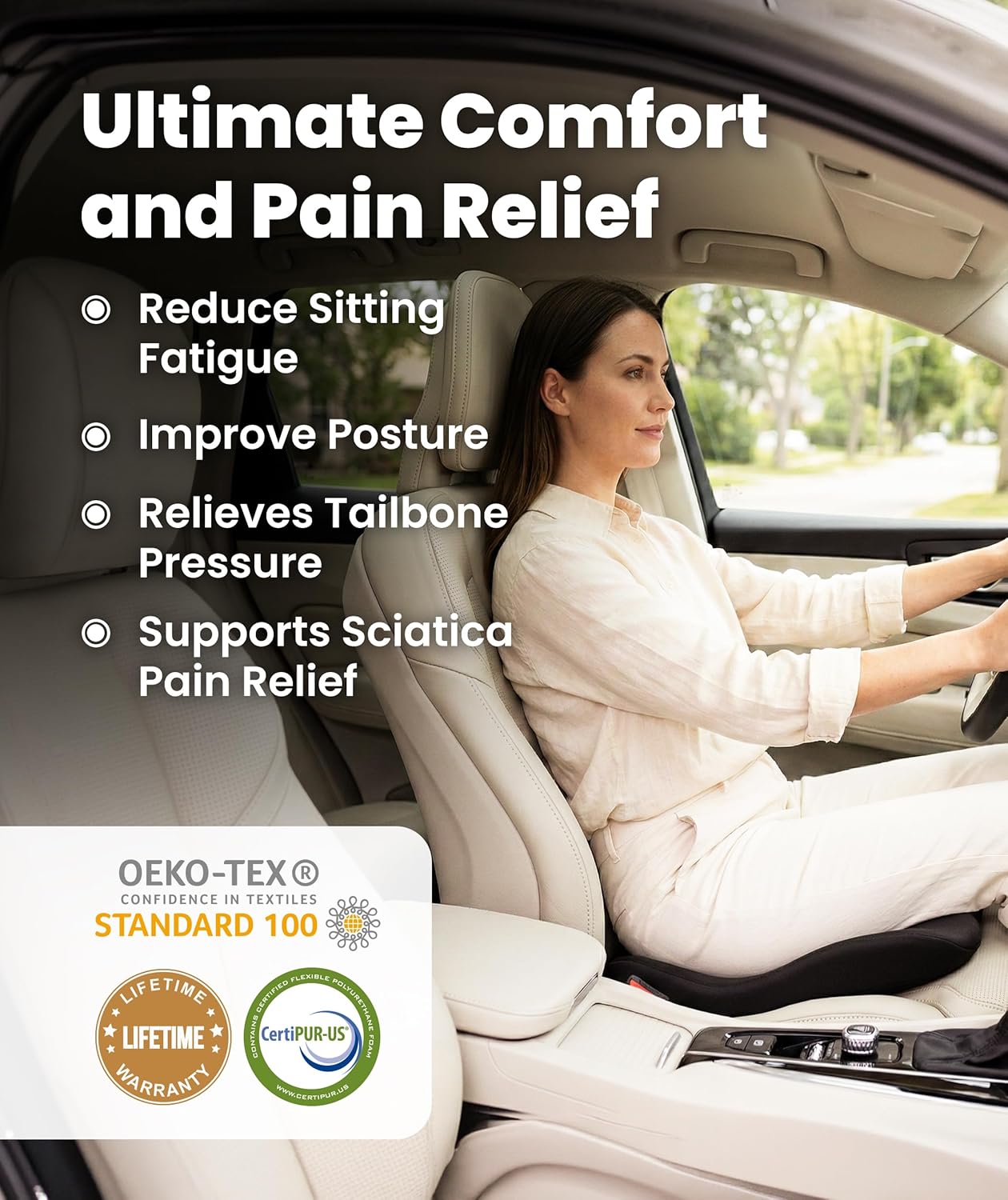 Thumbnail 1 de Everlasting Comfort Car Seat Cushion for Driving