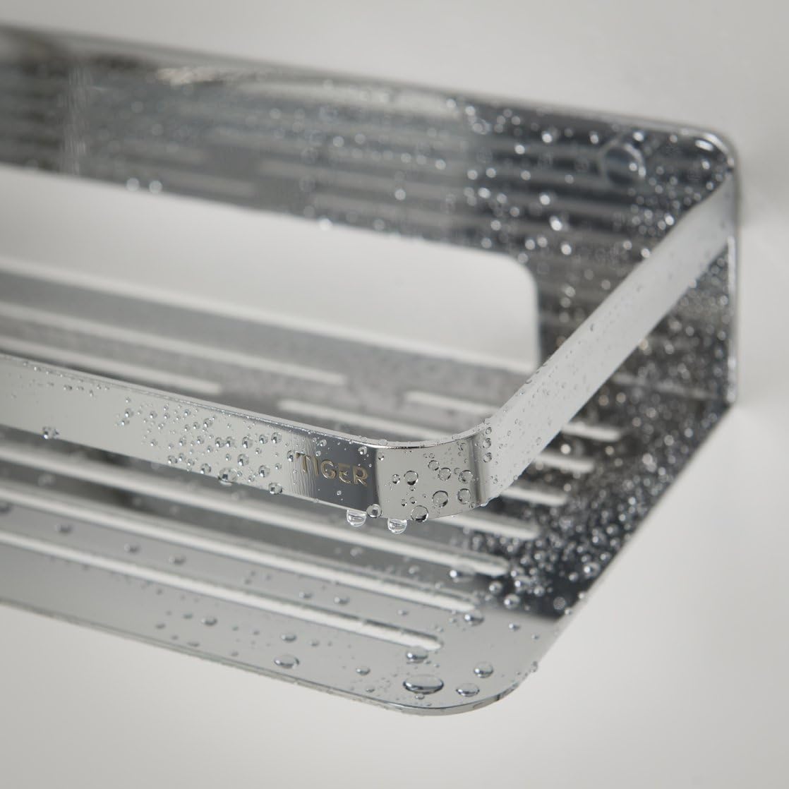 Detalle de Tiger Caddy Étagère de Douche Chromée – Étagère panier de Bain 32 x 7 x 13,6 cm