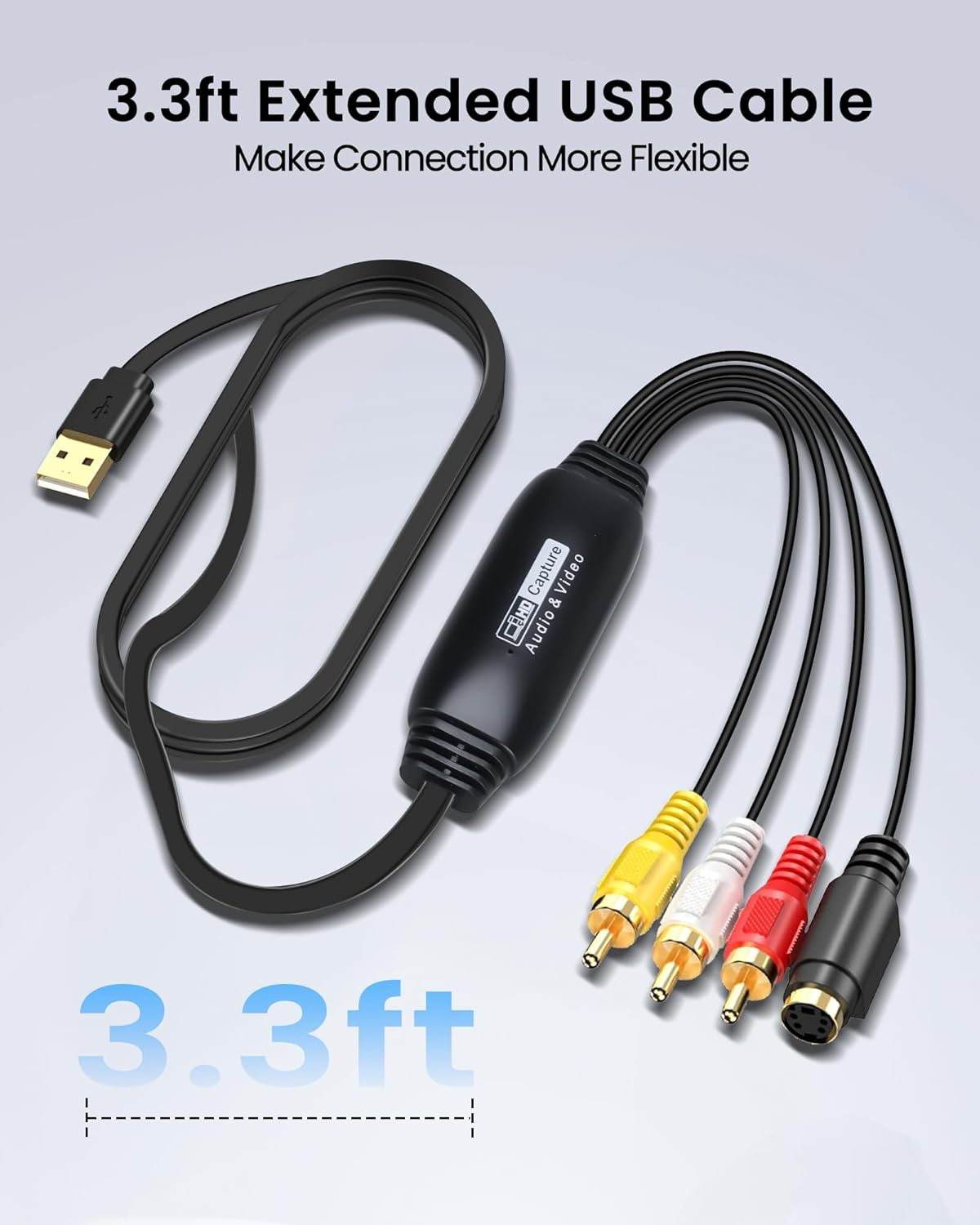Detalle de Avedio Links VHS to Digital Converter (RCA/S-Video to USB 2.0 Capture Card) for Windows & Mac