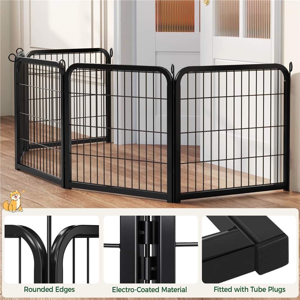 Detalle de Yaheetech Welpenlaufstall 60 cm hoch – 6-teiliger faltbarer Welpenauslauf, indoor/outdoor, einfache montage
