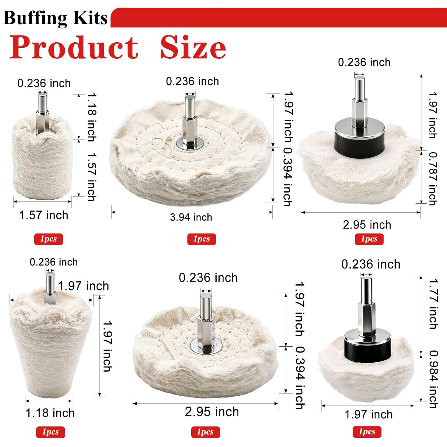 Detalle 2 de Tnisesm Buffing Wheel Kit for Drill
