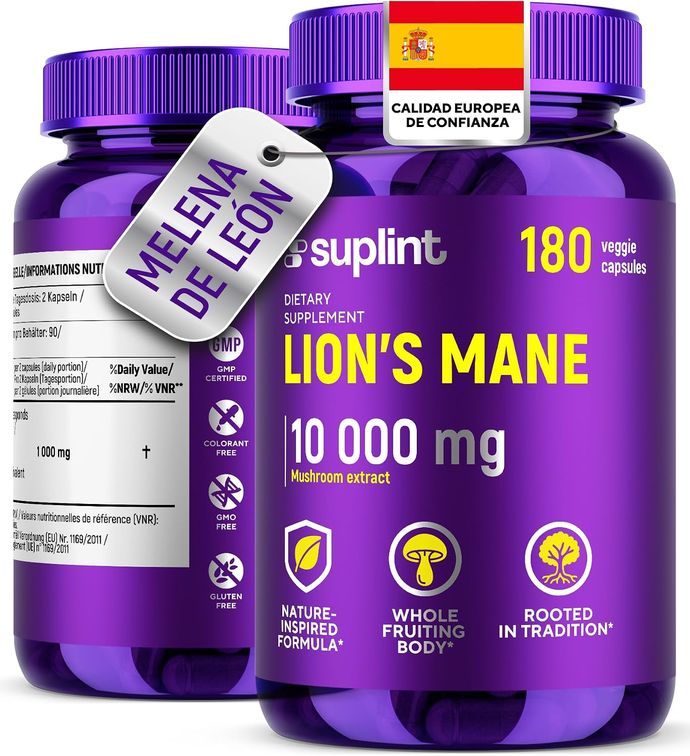 Detalle de Melena de León Cápsulas 10.000 mg 180 cápsulas