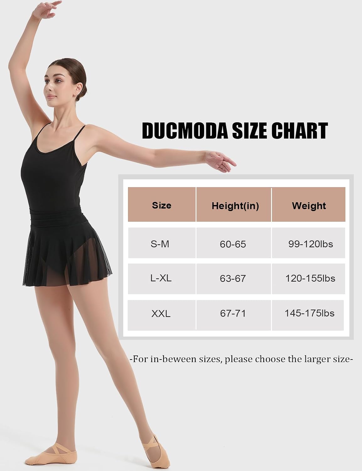 Detalle de DUCMODA collant convertibili da danza per donna e ragazze, semi-opachi ultra morbidi