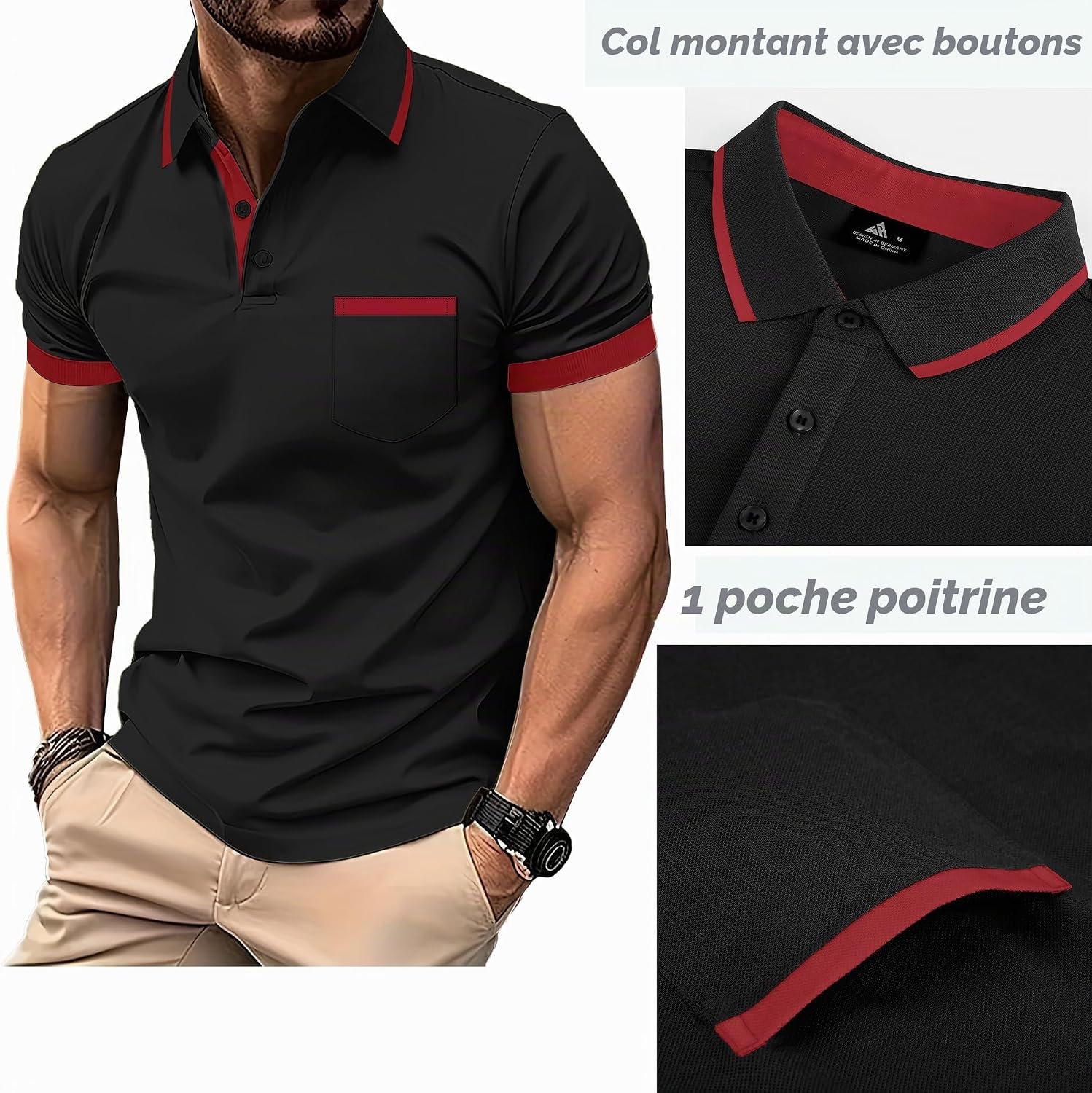 Thumbnail 3 de SwissWell set van 3 herenpoloshirts met korte mouwen, licht en ademend