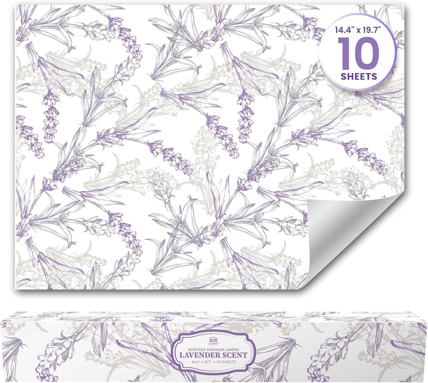 Linda's Essentials Lavender drawer liners