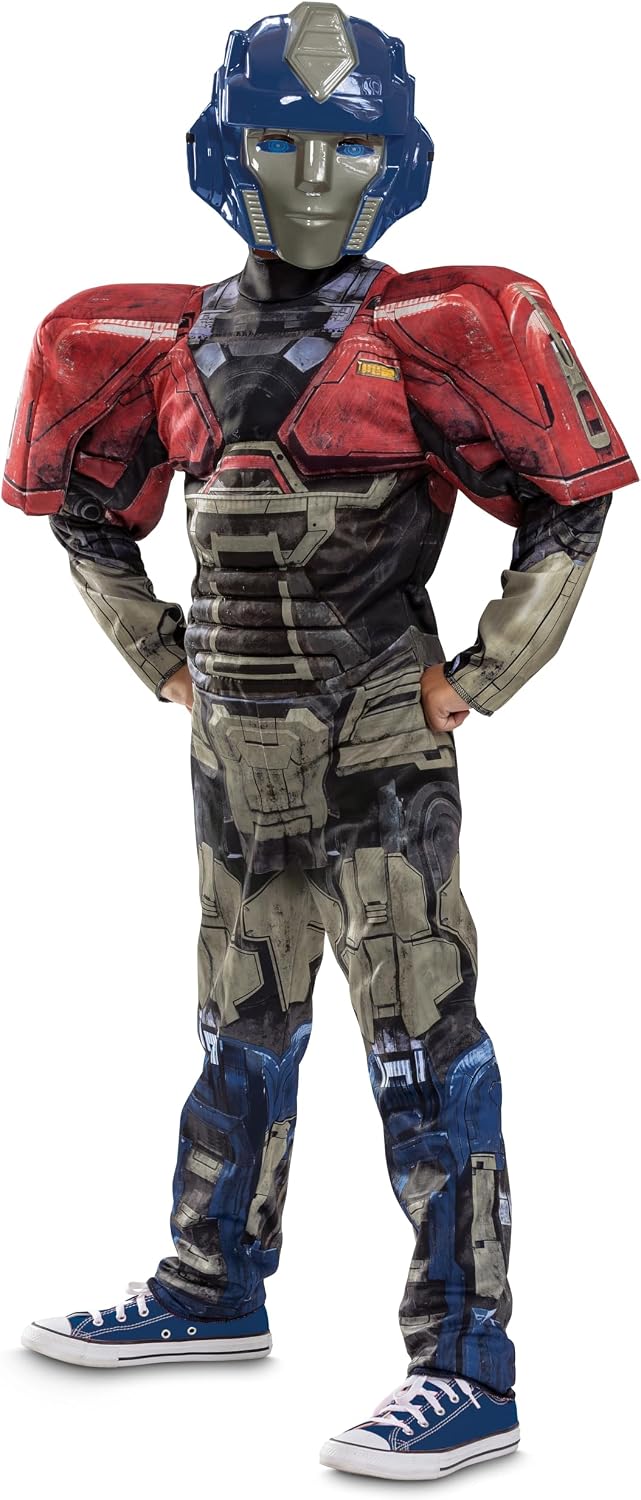 Detalle de Disguise Boys’ Orion Transformers One Costume with Muscle Jumpsuit