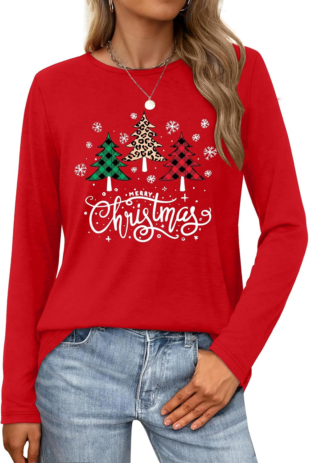 Thumbnail 6 de tiorhooe Weihnachtsshirt Damen Langarm 2025 – lustiges Christmas-Shirt mit Tannenbaum-Druck