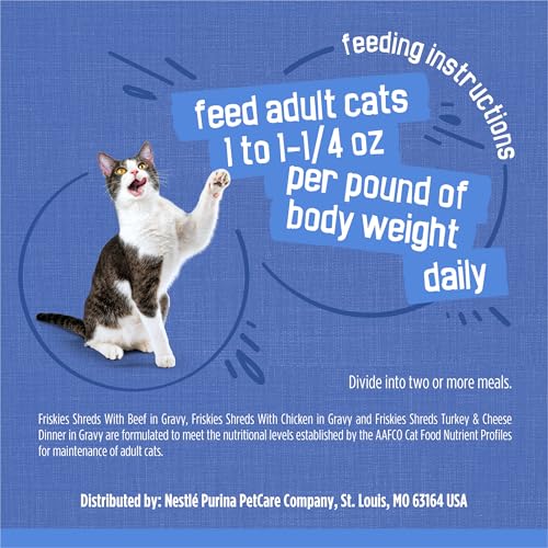 Thumbnail 9 de Purina Friskies Gravy Wet Cat Food Variety Pack: Shreds with Beef, Chicken, and Turkey & Cheese Dinner (24 x 5.5 oz cans)