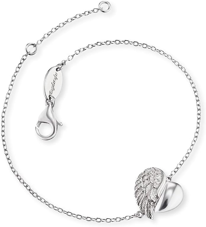 Detalle de Engelsrufer Damen Armband aus Sterling Silber mit Herz-Flügel Anhänger