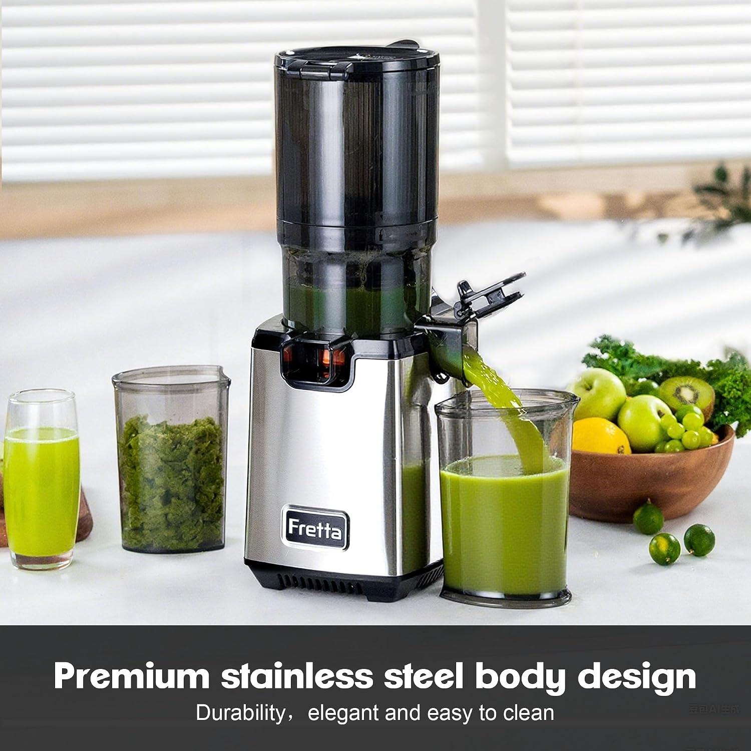 Thumbnail 4 de Fretta Cold Press Juicer with 135mm Feed Chute – Quiet, Safe and Family‑Sized