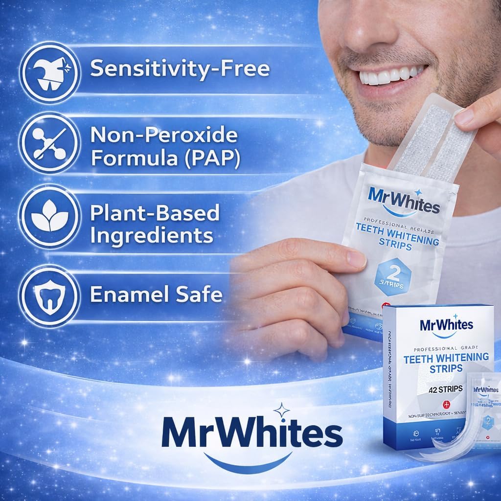 Thumbnail 2 de Professional Teeth Whitening Strips 21 Treatments by MrWhites: For Sensitive Teeth, 42 Strips + Mouth Opener