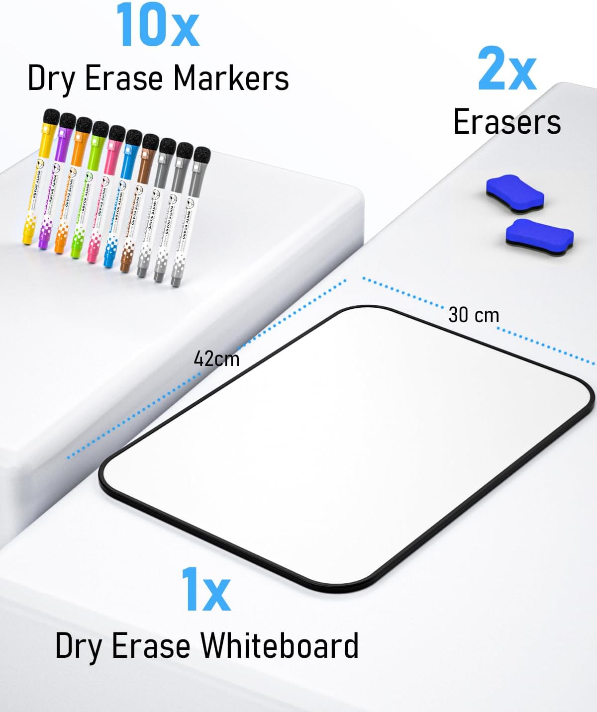 Detalle 2 de Nicpro 2 Pack A3 Magnetic Whiteboard 30x42cm