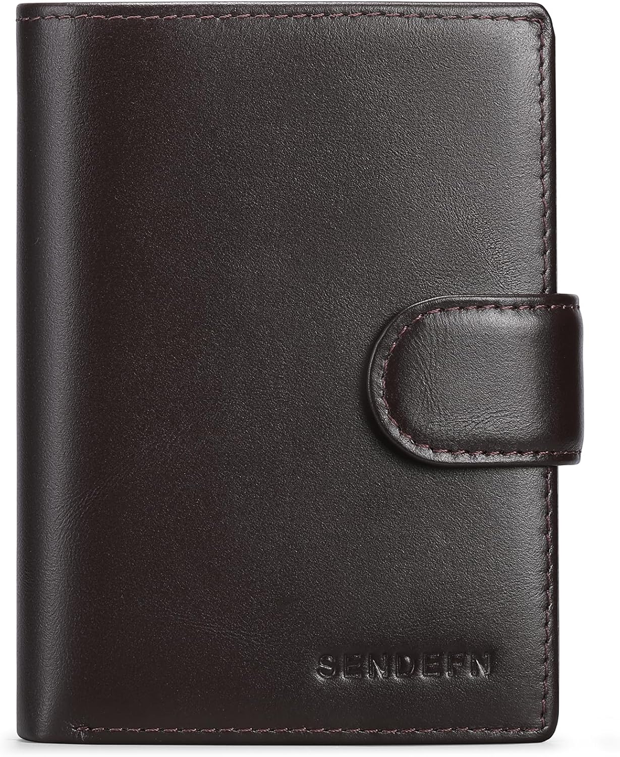 Detalle 2 de SENDEFN Herren-Geldbörse groß, Trifold, echtes Leder, RFID-Blockierung, 18 Kartenfächer