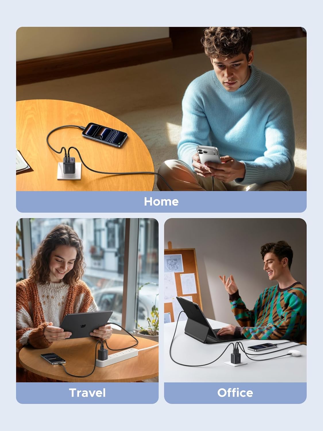 Thumbnail 6 de UGREEN 3-Port 30W USB C Charger (GaN II) – Compact Fast Charger for iPhone, Galaxy, iPad, MacBook