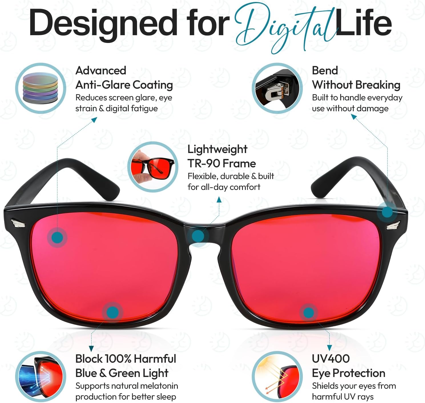 Detalle 2 de Sleep ZM Blue Light Blocking Glasses with 13-Lens System for Sleep & Light Sensitivity