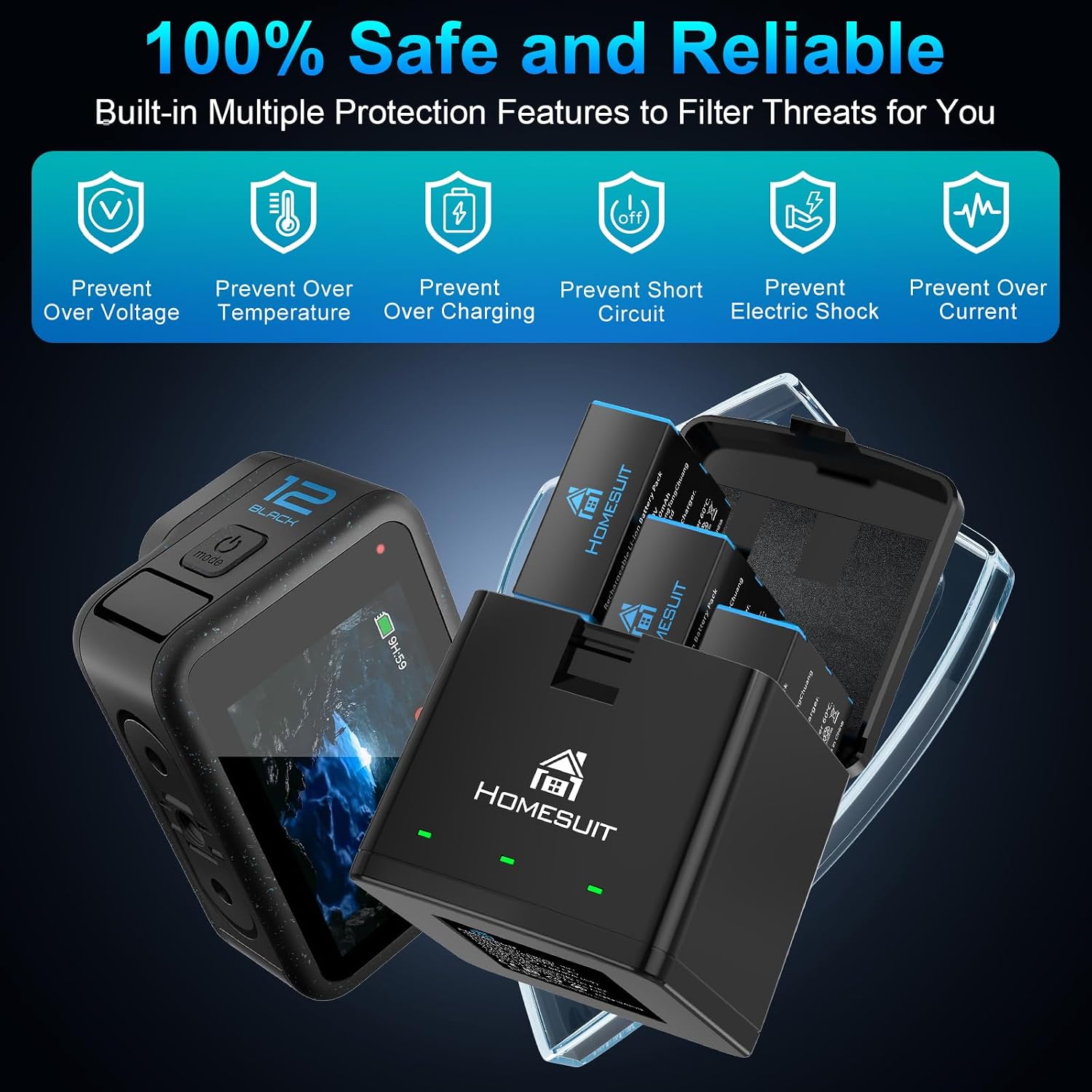 Detalle 2 de Homesuit Hero 12 11 10 9 Battery 1800mAh 3-Pack