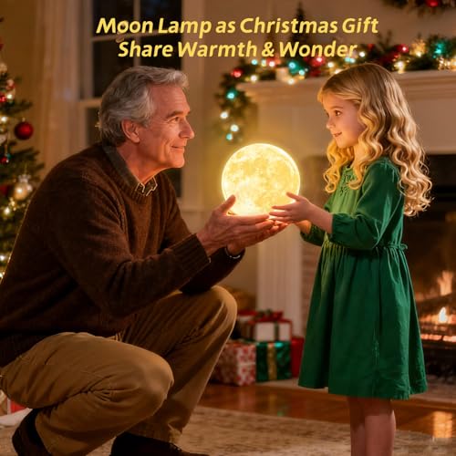 Detalle de ACED Moon Lamp Upgrade 128 Colors (15cm) – 3D Moon Night Light