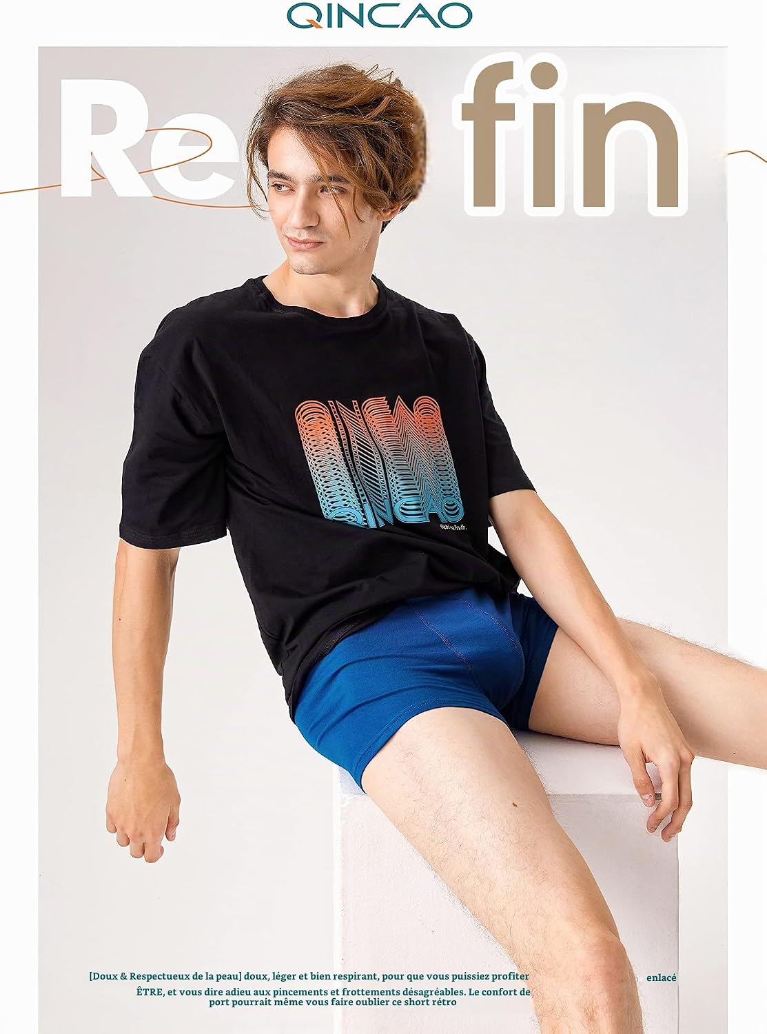 Thumbnail 3 de QINCAO katoenen herenboxershorts, 6-pack met retrolook en zonder kriebelende labels