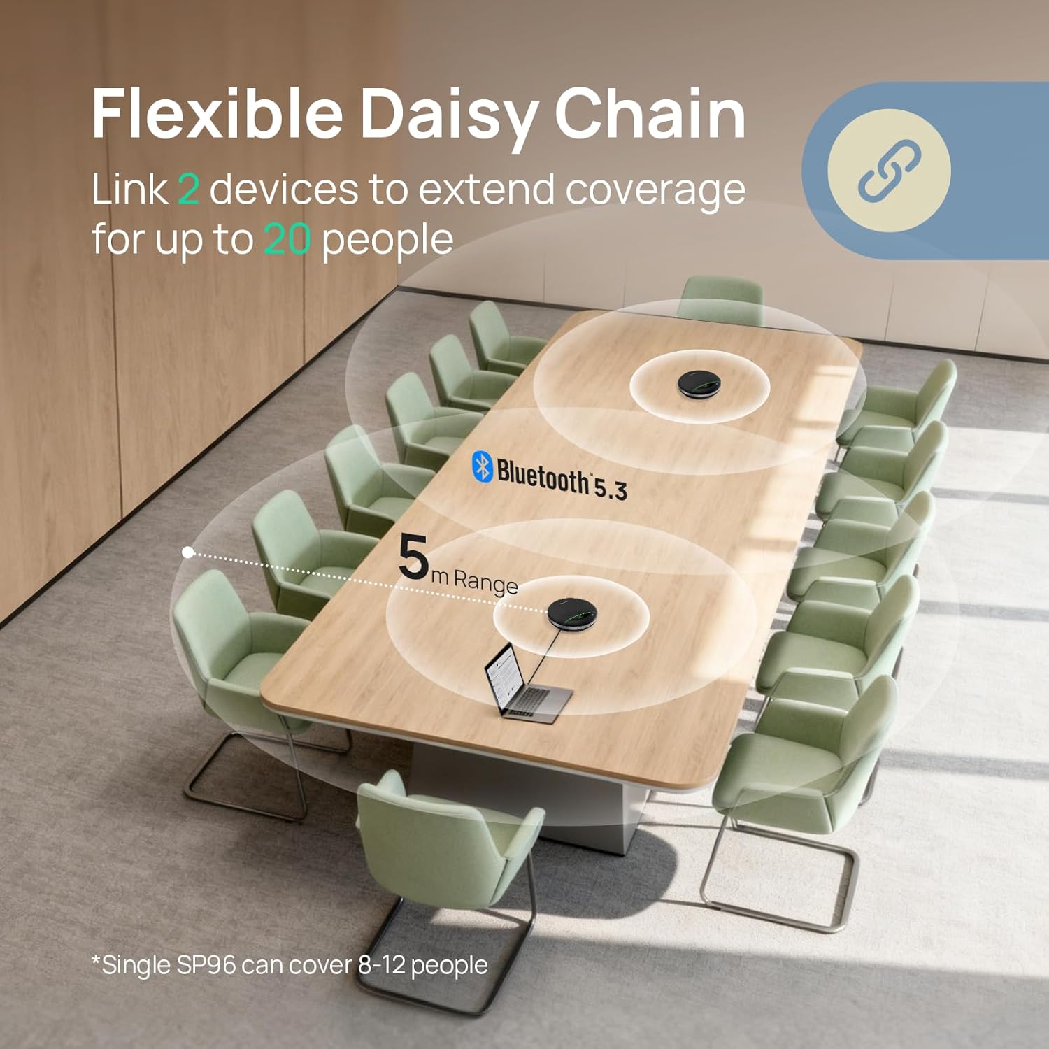 Thumbnail 3 de Yealink SP96 Bluetooth Conference Speaker for Office — Portable 6-Mic ANC, 26H Talk Time, Daisy Chain up to 20
