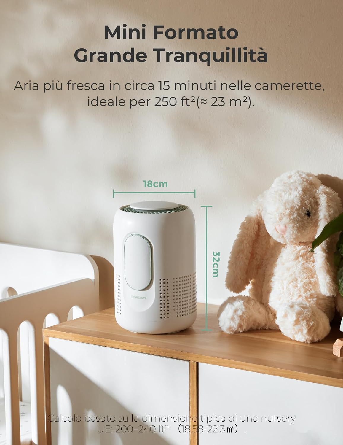 Thumbnail 2 de momcozy Purificatore d’aria per cameretta con HEPA H13 e carbone attivo, monitor PM2.5 in tempo reale e luce notturna dimmerabile