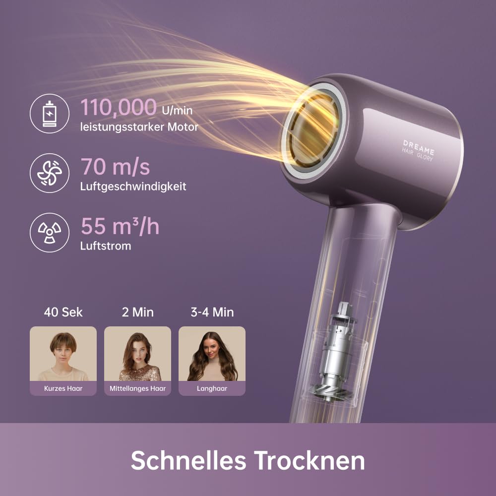 Detalle de DREAME Glory Combo Haartrockner – Profi-Luftstrom trifft Präzision