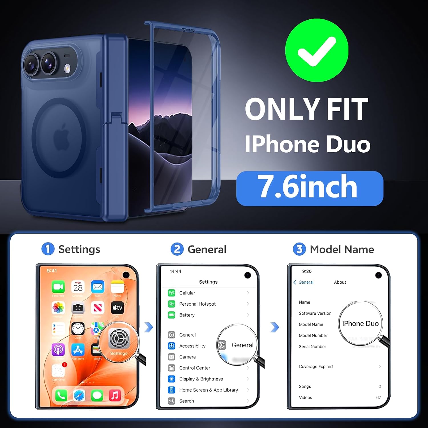 Detalle de H HUALELE WTL-IP Duo Magnetic iPhone Duo Case with Stand and Hinge Protection