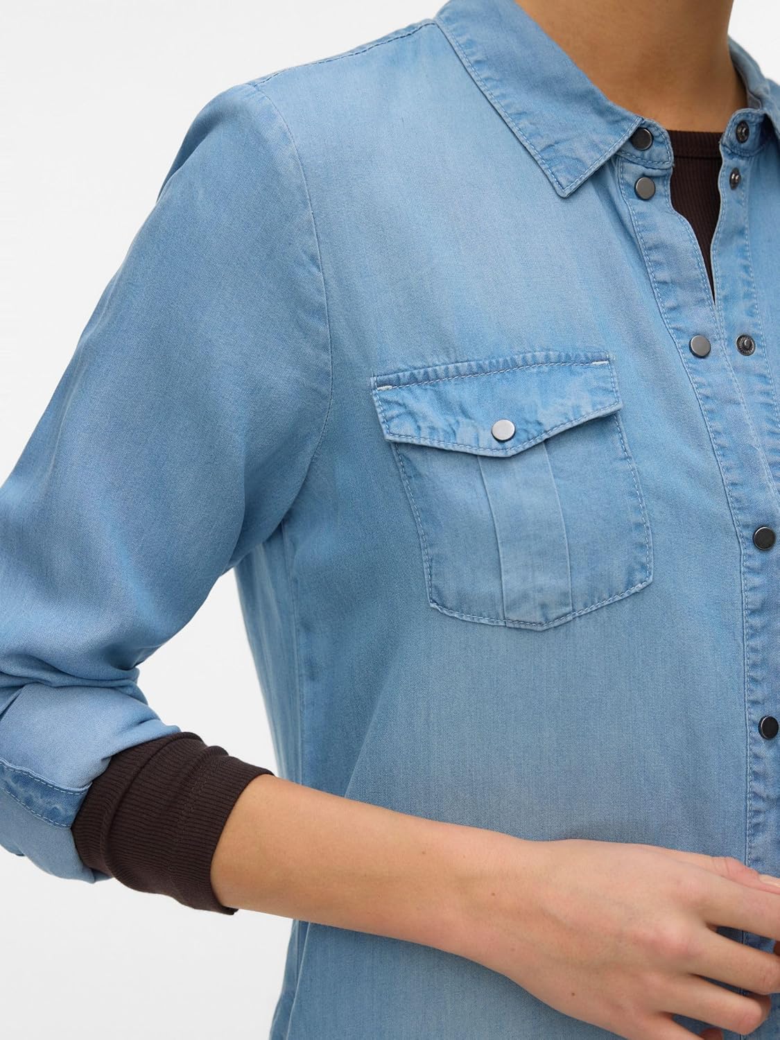 Detalle 2 de VERO MODA Shirt Dress VMSIGGA Short Dress | Abito in denim