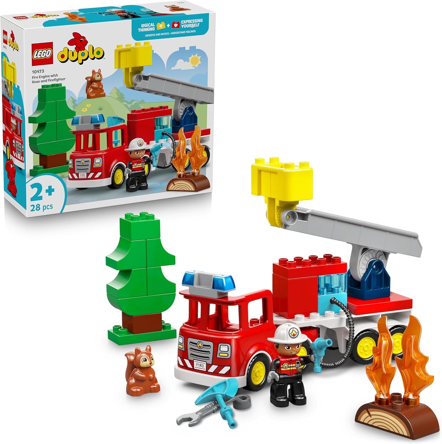 Detalle de LEGO DUPLO Fire Engine with Hose and Firefighter