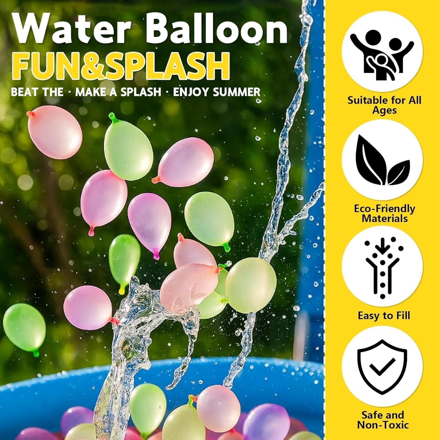 Detalle 2 de WENXUKHV 666 PCS Water Balloons – Easy Fill Self-Sealing, 10‑Second Rapid-Fill