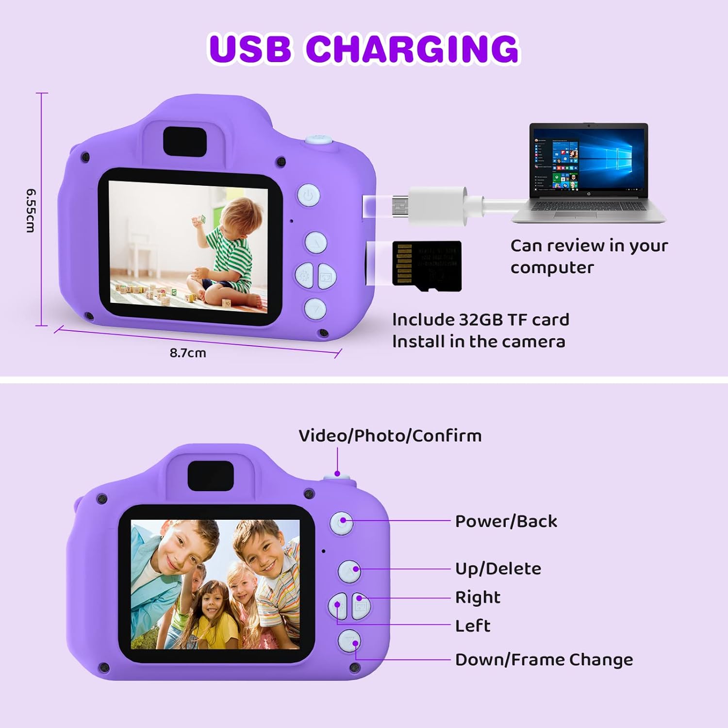 Thumbnail 5 de ASTGMI: Macchina Fotografica per Bambini 12 MP con Scheda da 32 GB – Regalo ideale per 3–10 anni