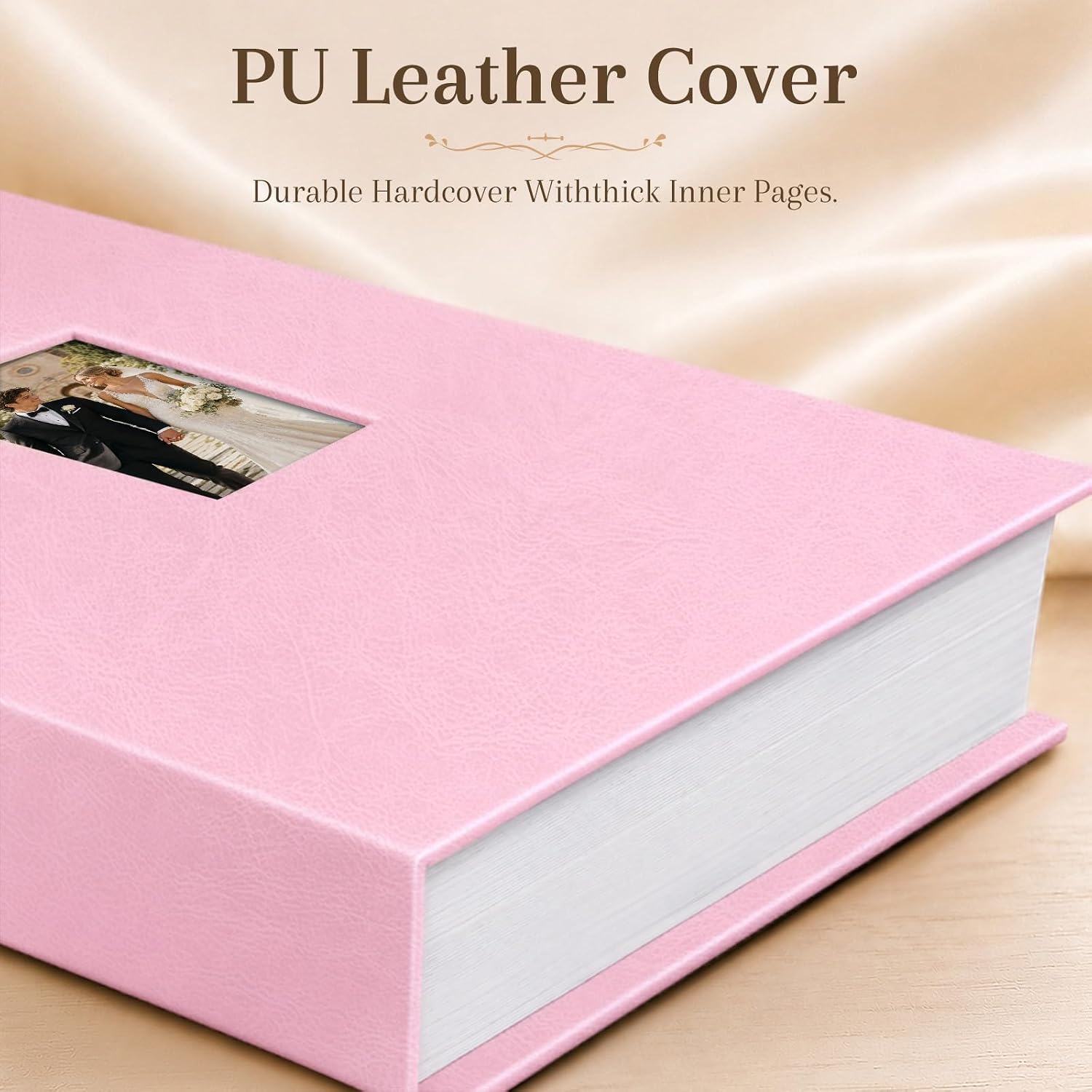 Detalle 1 de Ruibytree Mini Photo Album with Writing Space – różowy album, 128 kieszonek