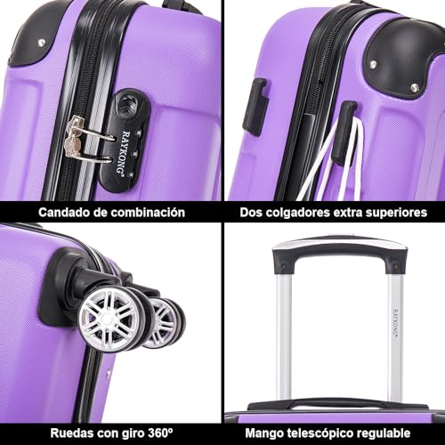 Thumbnail 4 de RAYKONG Maleta de Cabina ABS 55x40x20 cm (40 L) – Morada