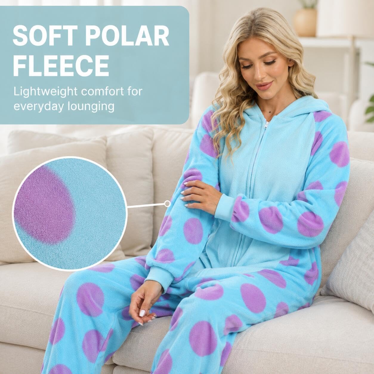 Detalle 2 de BGOKTA Adult Animal Onesie Pajamas, Polar Fleece Halloween Costume