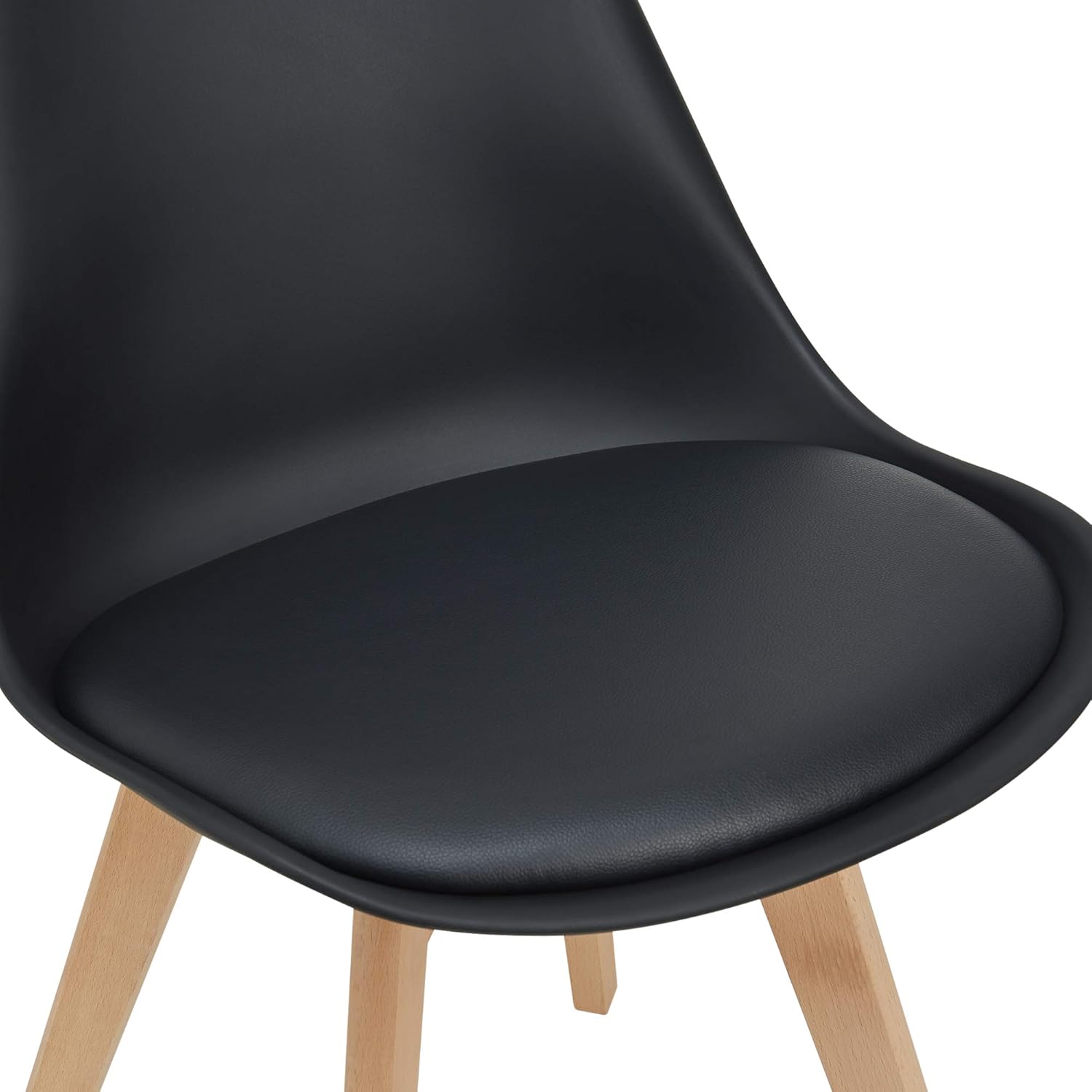 Thumbnail 6 de [en.casa] Lot de 2 chaises de salle à manger scandinaves avec assise rembourrée et hauteur d’assise 46 cm, noir