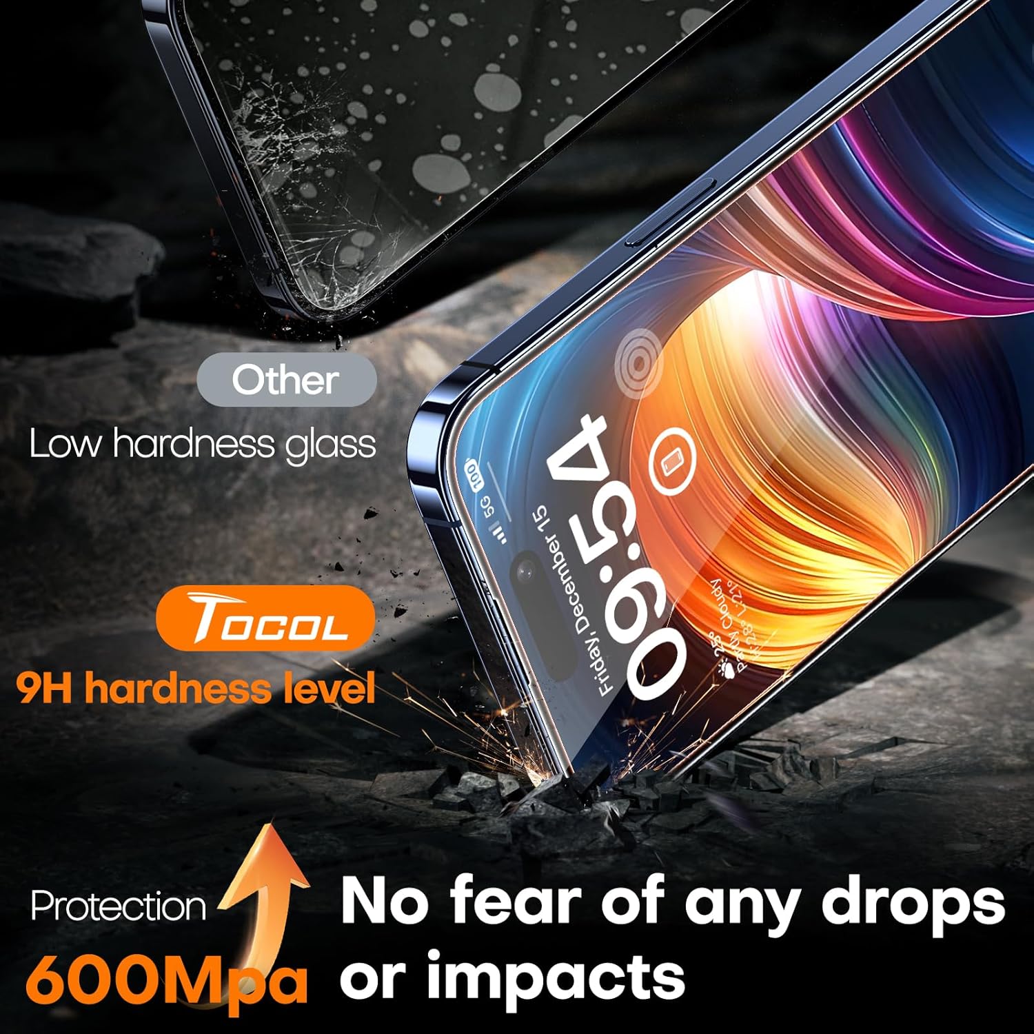 Thumbnail 3 de TOCOL iPhone 15 Pro Max Screen Protector 9H