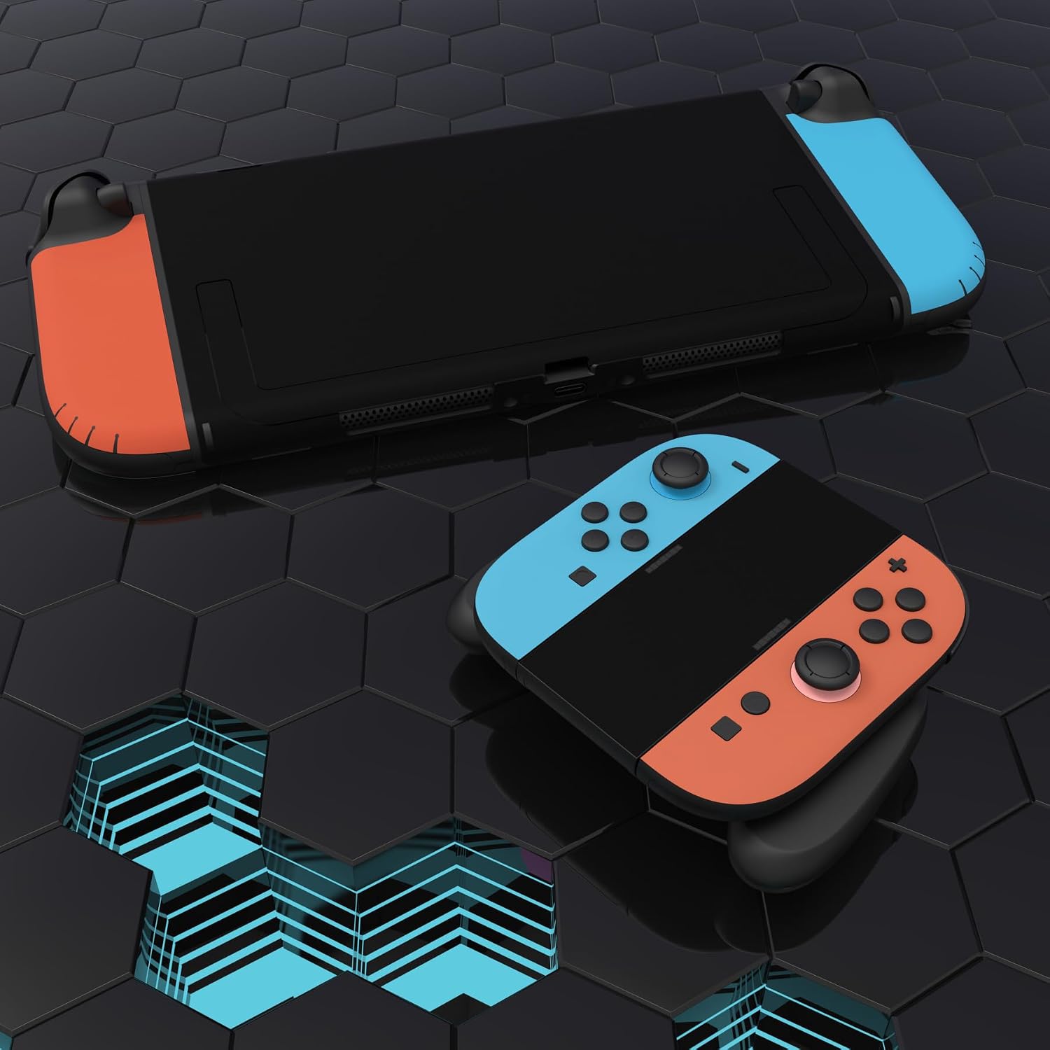 Thumbnail 6 de PlayVital Full Set Protective Skins for Nintendo Switch 2 – Blue & Orange