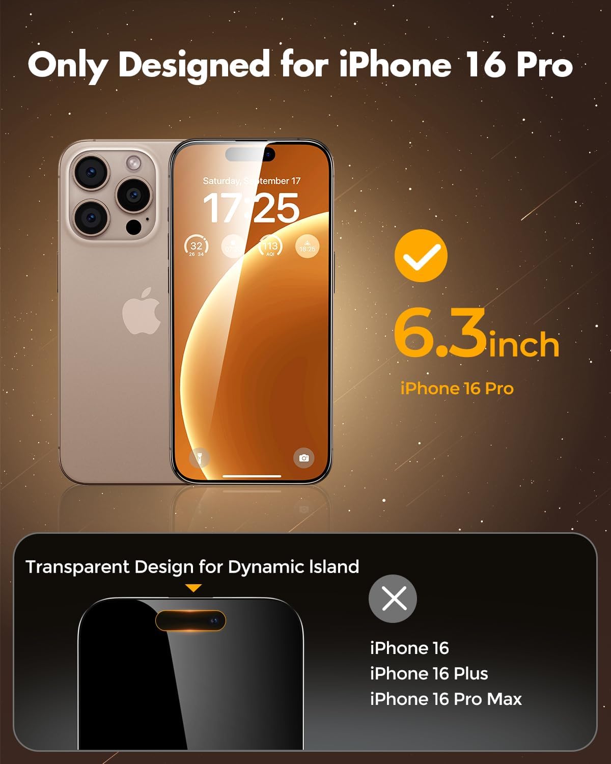 Detalle 2 de UNBREAKcable Película de Privacidad para iPhone 16 Pro