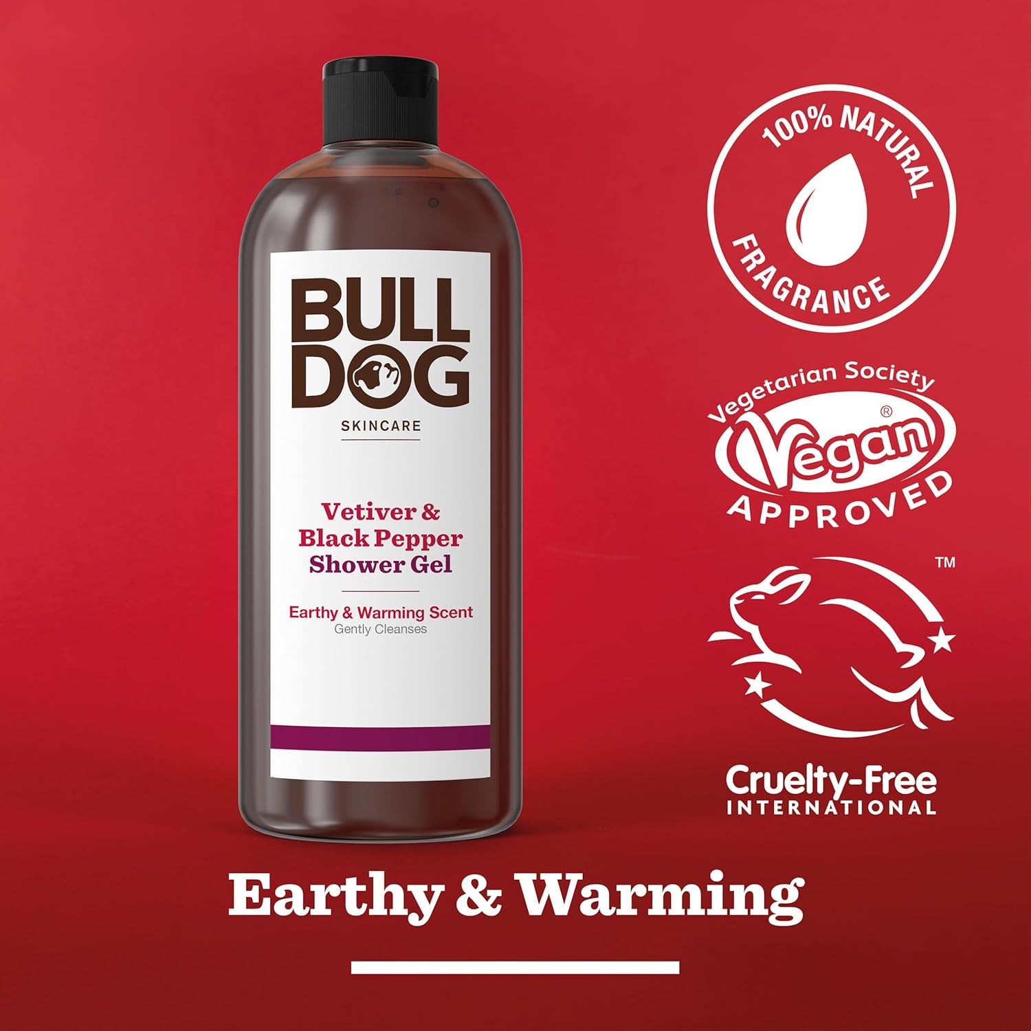 Detalle 2 de Bulldog Gel douche Vétiver et Poivre noir, 500 ml