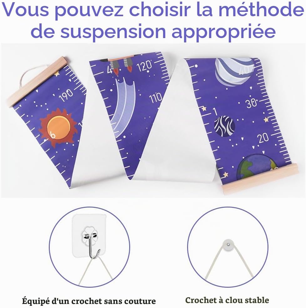 Detalle de Aolso groeimeter voor kinderen astronaut, canvas, 10–195 cm