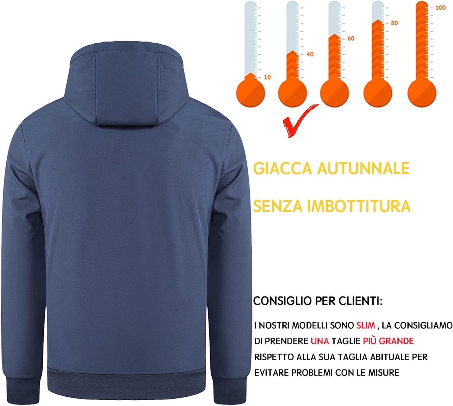 Thumbnail 6 de TONY BACKER 6860 Giacca softshell uomo impermeabile antivento con cappuccio