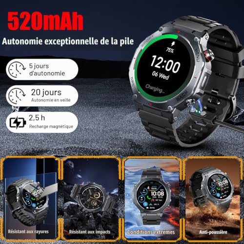 Thumbnail 7 de Jugeman Montre Connectée Homme GPS 1.43" AMOLED – 5ATM, TorcheLED, Multi-Sport