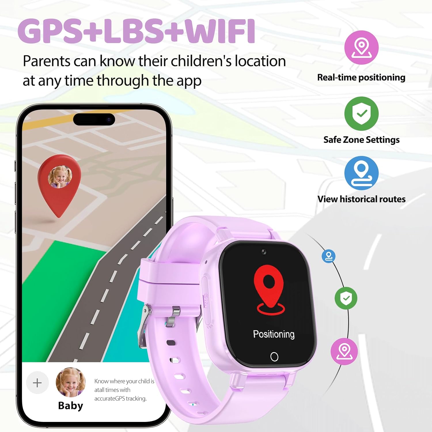 Thumbnail 2 de Alutoria Smartwatch Bambini 4G GPS – Orologio per Ragazzi e Ragazze 4–12 Anni, Videochiamata HD, SOS e Contapassi