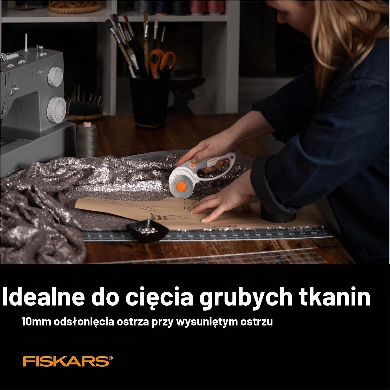Detalle de Fiskars 1065932 nóż krążkowy 60 mm z powłoką tytanową, biały