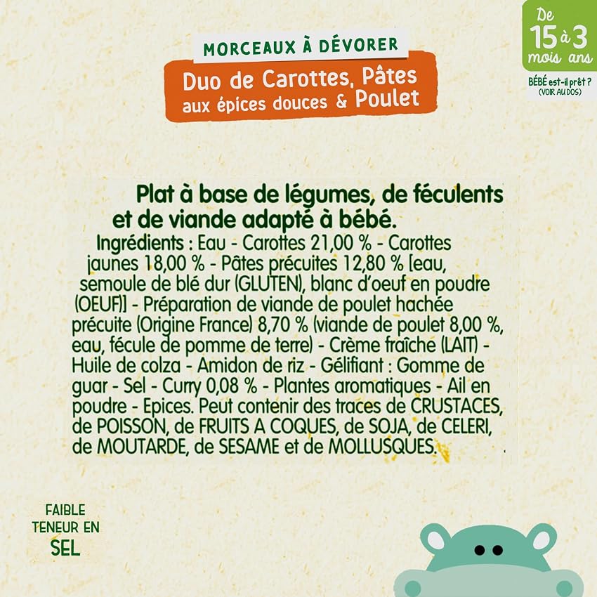 Thumbnail 4 de Blédina Morceaux à Dévorer avec Carottes et Poulet, 6 x 200g 🥕