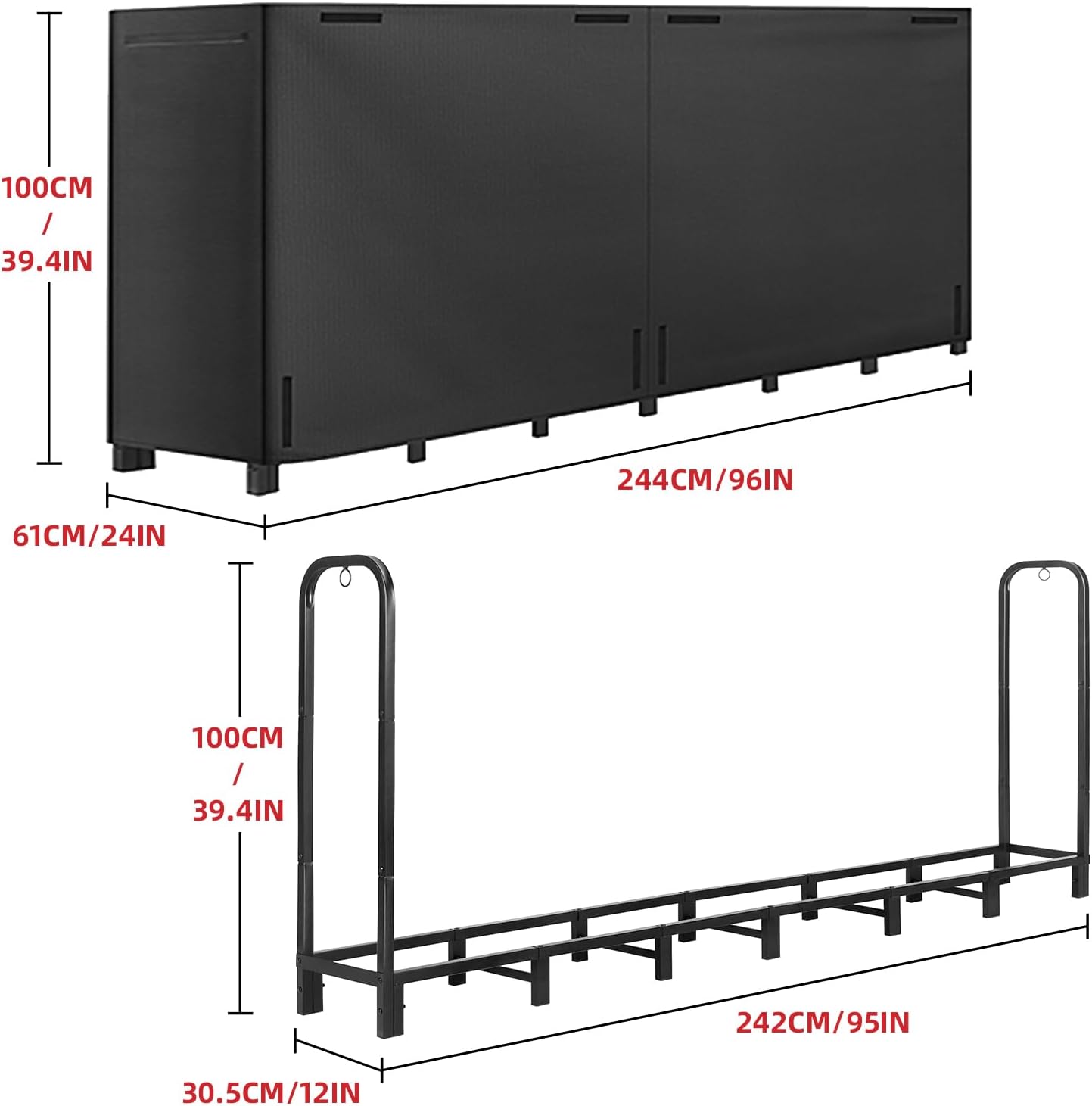 Detalle de Kendane 8FT firewood log rack with cover